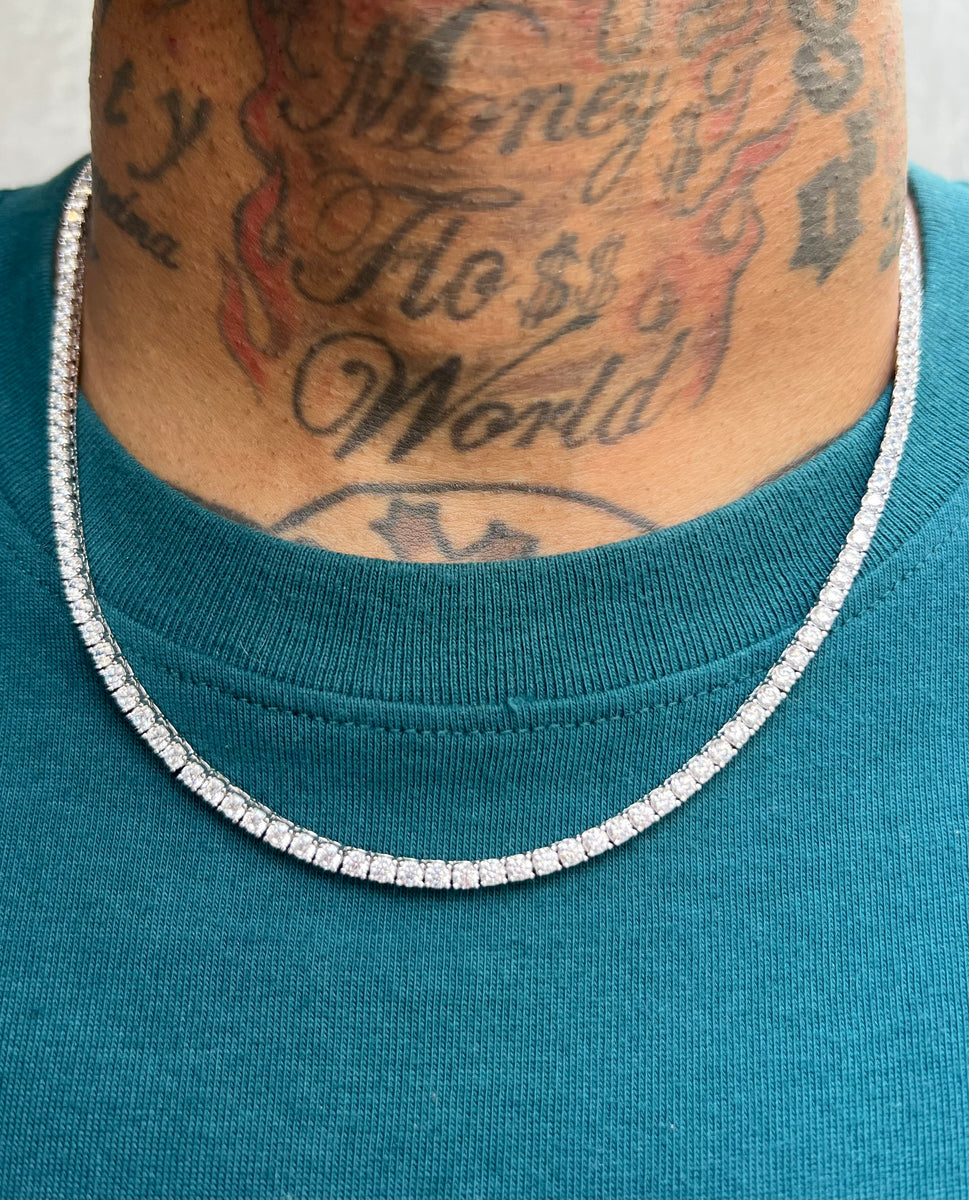 White Gold Tennis Chain – Amerikan Outkast